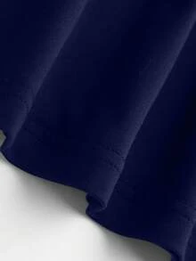 休闲泰迪熊印花短袖柔软T恤，街头风夏季上衣 - 藏蓝色 - 查看 4