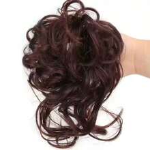 1 chiếc búi tóc xoăn rối, búi tóc giả bằng sợi tổng hợp chịu nhiệt cao, kiểu dáng xõa tự nhiên dành cho phụ nữ, phụ kiện tóc cô dâu, dây buộc tóc đuôi ngựa, phụ kiện đội đầu, dây chun buộc tóc. - Nhiều màu - Xem 11