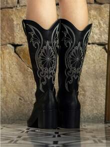 Women Mid-Calf Boots - Black - View 5