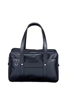 时尚百搭简约大容量多功能单肩包 - 黑色 - 查看 5