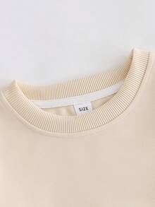 Casual Crew Neck Sweatshirt For Girls, Colorful Heart Pattern And "Be Kind" Print, Long Sleeve Pullover, Suitable For Spring And Autumn, Machine Washable, Cute Style, Suitable For School, Vacation And Shopping - Apricot - View 5