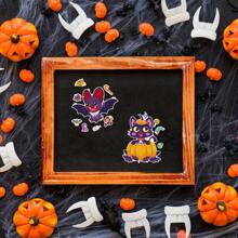 12/24pcs Halloween Stickers, Pumpkin, Witch, Bat, Werewolf, Skeleton, Ghost Stickers For DIY, Costume, Holiday Party Decoration