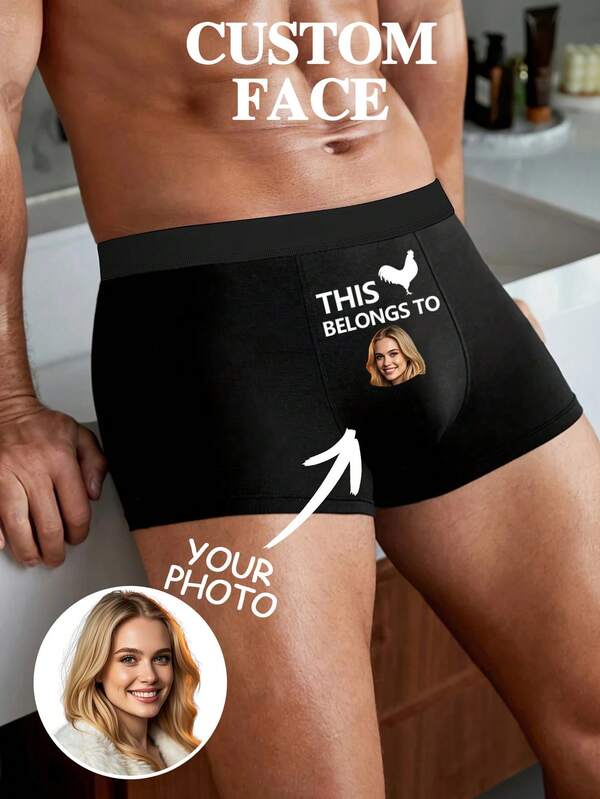 Customized Portrait Men's Sexy Graphic Print Breathable Boxer Briefs