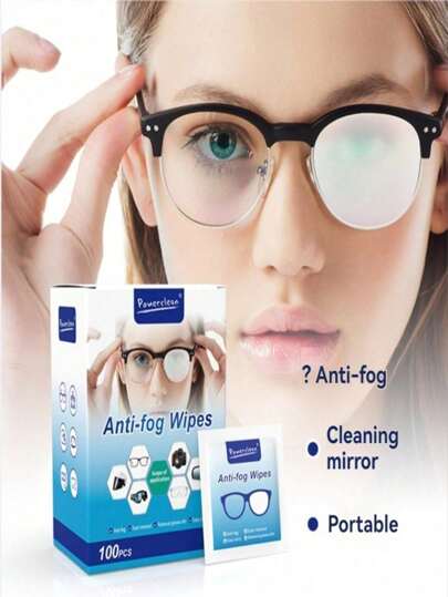 50/100pcs Anti-Fog Lens Wipes. Disposable Eyeglass Cloth, Specially For Women's Glasses, Quick-Drying Lens Cleaning Wet Wipes. Suitable For Swimming Goggles, Ski Masks, Cameras, Phones, Computer Screens, Light Bulbs Cleaning, Ideal For Home And Travel, Convenient Single Packaging.