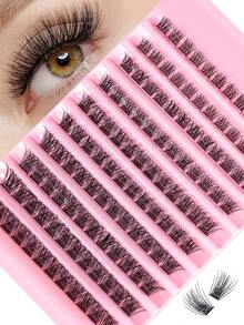 MEM 144Pcs 9-12mm D-Curl Lash Clusters, Soft Lightweight Reusable Segmented False Eyelashes, Beginner DIY Grafting Set For Daily, Travel, Party & Wedding Makeup, Ideal Christmas & Halloween Gift - Black - View 8