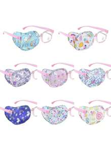 8 Pieces Of Summer Children's Boy And Girl Eye Patches For Amblyopia, Single-Eye Dedicated Full-Cover Eye Patches, Light-Blocking Single-Eye Cover