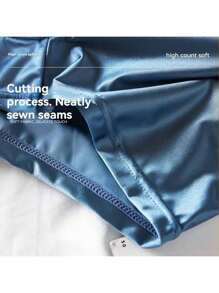 3Pcs/Pack Luxury Ice Silk Satin-Like Boxer Briefs Summer Smooth Cool Solid Men's Underpants Thin Summer Underwear