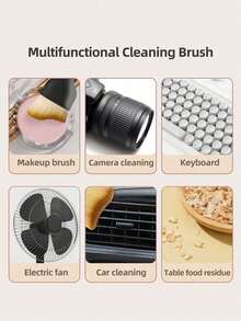 1 件黑色键盘清洁刷，带软毛，可用于清洁缝隙、车辆内部、桌面等处的灰尘，适用于学校用品，返校
