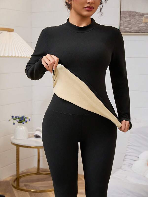 Women's Thermal Underwear Set, Thermal Lined Comfortable Long Sleeve Top And Pants 2 Pieces, Autumn/Winter