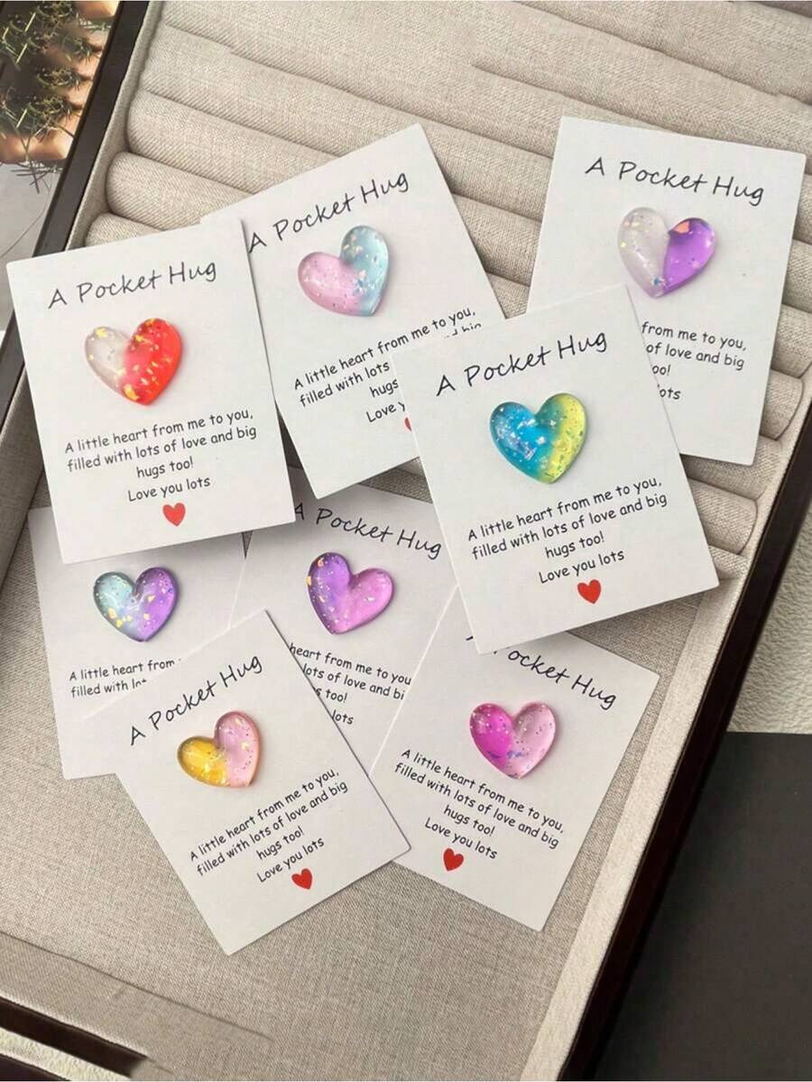 Positive Energy, Emotional Encouragement, Pocket Hug Ombre Heart Design Cards, Home Decor Gifts Suitable Birthday, Wedding, Valentine's Day Party Gifts Friends, Family, Couples 5DS8 - Blue Purple - 查看 1