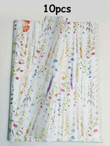 10 张花卉薄纸用于礼品包装，50*35 厘米彩色薰衣草图案包装薄纸用于圣诞节、生日、婚礼包装，棕色杏色纸质礼品包装纸，可爱草莓薄纸 - 禮品包裝紙 - 查看 14