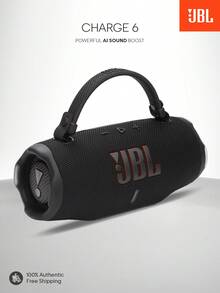 JBL Charge 6 New Model Portable Waterproof Drop-Proof Bluetooth Speaker, Bold Pro Sound With AI Sound Boost, 28Hrs Of Playtime, Built-In Powerbank Comes With A Sturdy Removable Carrying Strap - Black - View 1