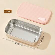 1pc 600/700ml Multifunctional 304 Stainless Steel Bento Lunch Box, Portable Leak Proof Lunch Containers With Lid, Fruit Salad Food Storage Container, Refrigeration & Dishwasher Allowable, Fresh-Keeping Box, Suitable For Student And Adult Use In Home, School, Dorm, Office, Outdoor Camping, Picnic, Travel, Back To School - Multicolor - View 14