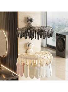 1pc Multi-Functional Drying Rack, Suitable For Socks And Underwear, Strong Suction Cup Wall Mounted, Ideal Choice For Graduation Season, Back To School Season And Summer Laundry, Space-Saving Design With Multiple Clips, Perfect Home Use Option