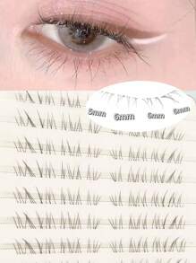 80pcs 10 Rows High Capacity Light Eyelashes Thin Natural Transparent Stem False Eyelashes Delicate Segment Curl Fine Soft Lash Clusters, Eyelash Clusters, Individual Eyelashes, Lashes, Fake Lashes - B - View 2