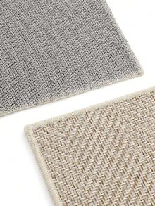 1pc Polyester Material, Simple Ins Style Dual-Color Woven Texture Doormat, Modern Fashion Woven Pattern, Easy To Clean, Wear-Resistant, Dust-Proof, Suitable For Entryway Function Mat Door Mat Kitchen Mat&Rug Home Decor Entryway Decor Bathroom Kitchen Decor Kitchen Rug - Khaki - View 6