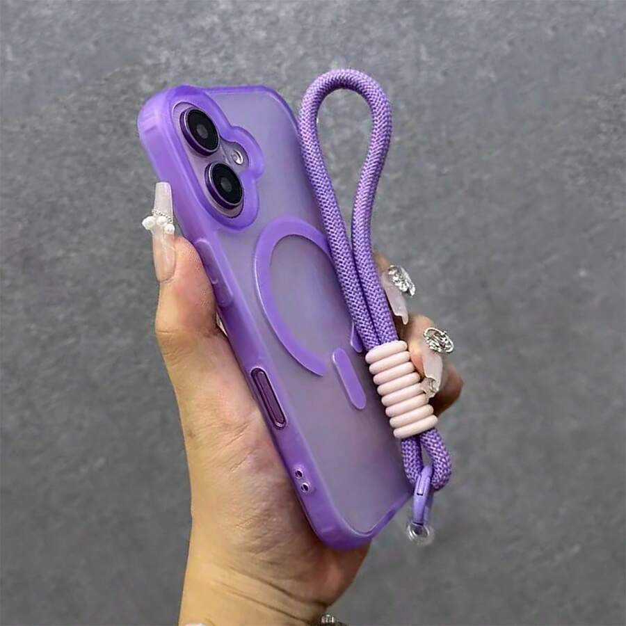 新款兼容苹果16Promax手机壳多巴胺磨砂肤感兼容iPhone16手机壳磁吸高端手感15Pro小众14网红13超强防摔12情侣男女16Plus保护套防水防震防摔防刮 - 紫色 - 查看 1