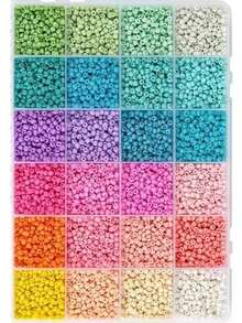 Bộ dụng cụ làm đồ trang sức DIY bằng hạt thủy tinh 3mm, 1 bộ bao gồm hạt dùng làm vòng tay, vòng cổ, phụ kiện thủ công - Nhiều màu - Xem 7
