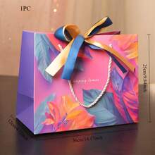 Colorful Gift Bags, Party Gifts, Handbags, Cosmetic Packaging Bags, Universal Paper Bags With Double Ribbons - Multicolor - View 14
