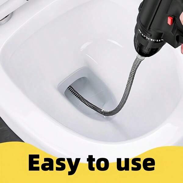 5m/196.85-Inch Electric Pipe Cleaner - 1 Piece Integrated Head Sewer Toilet Floor Drain Cleaner