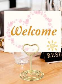 20pcs Mini Table Number Holders, Place Card Holder, Table Card Holders, Table Number Stands, Heart Shaped Table Sign Picture Photo Holder Menu Memo Clips For Valentine's Day Table Decor ,Graduations,Mother'Day Decorations
