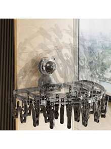 1pc Multi-Functional Drying Rack, Suitable For Socks And Underwear, Strong Suction Cup Wall Mounted, Ideal Choice For Graduation Season, Back To School Season And Summer Laundry, Space-Saving Design With Multiple Clips, Perfect Home Use Option