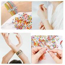 Bộ dụng cụ làm đồ trang sức DIY bằng hạt thủy tinh 3mm, 1 bộ bao gồm hạt dùng làm vòng tay, vòng cổ, phụ kiện thủ công - Nhiều màu - Xem 4