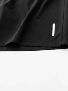 Plus Size Men's Ice Silk Casual Shorts, Outdoor Sports Running Fitness Reflective Stripe Knee Length Pants