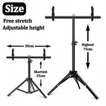 T-Shaped Photography Backdrops Stand 19.6 Inches Wide Small T Shape Support Light Stands 29.5 Inches Tall Mini Holder For Photo Studio PVC Background Cloth Paper - Black - View 3