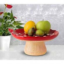 Mushroom Fruit Bowl For Kitchen Counter 10 Inch Fruit Holder Large Fruitage Bowl Red Banana Basket For Kitchen Fruit Holder - 1 - Xem 4