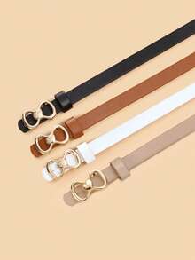 4 chiếc thắt lưng mỏng mới cho trẻ em, thắt lưng trang trí eo bằng PU chất lượng cao cho quần jean, váy - Khóa tình yêu C - Xem 5