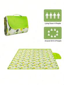 1片装可折叠防水加厚野餐垫，红色户外垫，防污防水，易于携带 | 可折叠户外垫，适用于露营、沙滩、春季郊游、地面铺设 - 彩色 - 查看 2