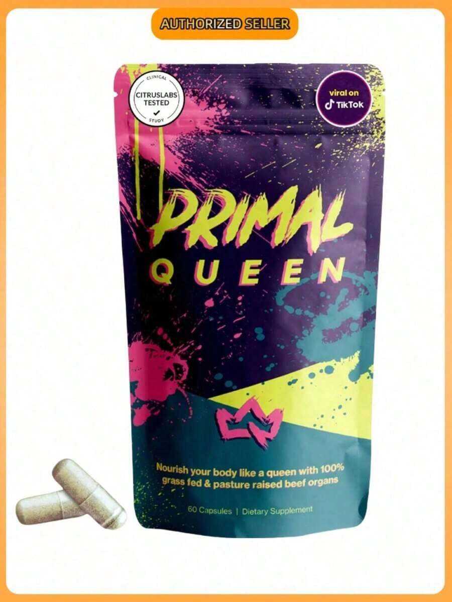 Primal Queen Female Organ Complex – Grass-Fed Liver, Heart, Kidney, Spleen, Pancreas & Ovarian Tissue – Nutrient-Dense Whole Food Support For Energy, Balance & Vitality – 60 Capsules (Pack Of 1) - Gói 1 - Xem 1