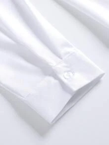 女士长袖抗皱衬衫，白色，专业正式工作服衬衫