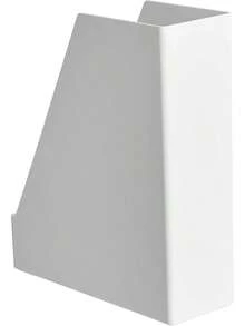 caja de almacenamiento  Basics - Organizador de escritorio de plástico, revistero, blanco, paquete de 2 - blanco - Ver 5