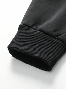 Men's Zipper Sports Jacket Casual Outerwear, Suitable For Spring & Autumn - Black - View 7