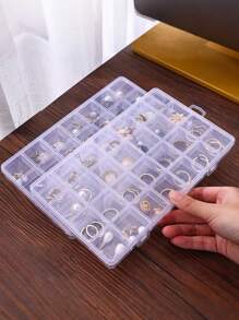 10/12/15/18/24 Grid Fixed Transparent Storage Box, Plastic Empty Box For DIY Sunflower, Plum Blossom Beads, Polymer Clay, Jewelry Accessories. Multi-Purpose Transparent Organizer Box, Suitable For Storing Earrings, Rings, Jewelry, Nail Art Supplies, Gifts For Women