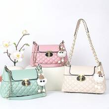 Women Shoulder Bags - 卡其配棕色 - 查看 4