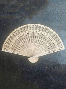 1/10 piezas Abanicos plegables de sándalo con fragancia para baile, diseño hueco de luna y estrella, panal, girasol, abanico de madera como regalo de boda, verano, vacaciones para actividades al aire libre, vacaciones, viajes, accesorios de vestir y regalos, festivales, campamentos - albaricoque - Ver 13