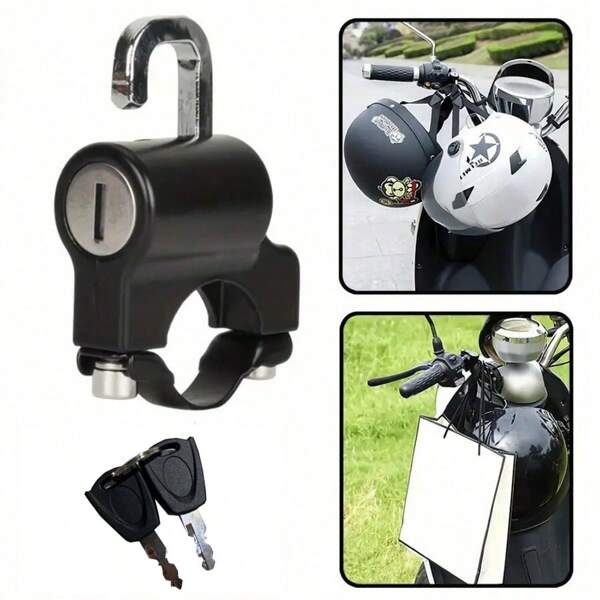 1pc Motorcycle Helmet Lock, Motorcycle Helmet Lock Motorcycle Accessories, Bicycle Helmet Lock Motorcycle Helmet Lock Electric Motorcycle Helmet 22-28mm Handlebar Clamp Sleeve Scooter Lock Accessories
