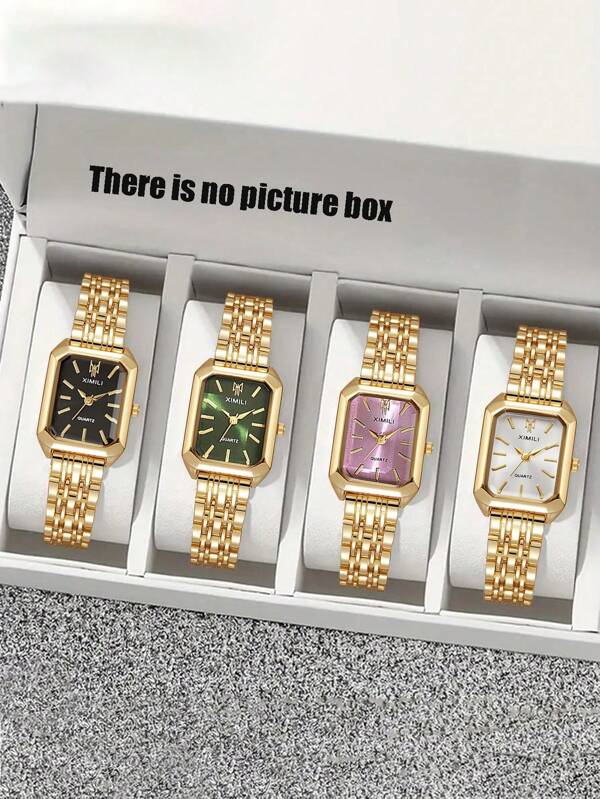 1pc Fashion Versatile Stainless Steel Band Ladies Quartz Watch, Business & Casual Square Face Wristwatch Suitable For Daily Matching, Holiday Occasions, Back To School Season, Summer Vacation, Halloween And Other Festival Gifts