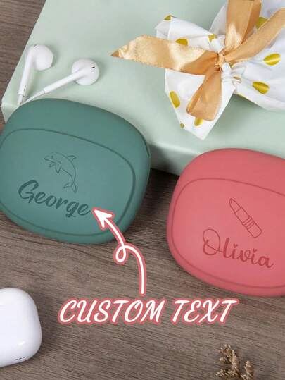 Estuche personalizado y personalizado para auriculares redondo y portátil para señoras, billetera de silicona, mini billetera, monedero, diseño de color caramelo estilo INS, billetera multifuncional para cambio pequeño, estuche de datos para auriculares