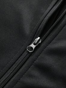 Men's Zipper Sports Jacket Casual Outerwear, Suitable For Spring & Autumn - Black - View 4