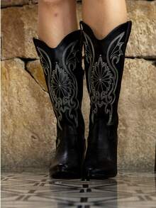 Women Mid-Calf Boots - Black - View 4