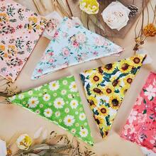 8 Pcs Floral Dog Bandana Spring Flower Pet Triangle Bib Scarf Daisy Rose Pet Bandana Suitable For Most Dog And Cat(Cute Pattern)Christmas - Cute Pattern - View 5