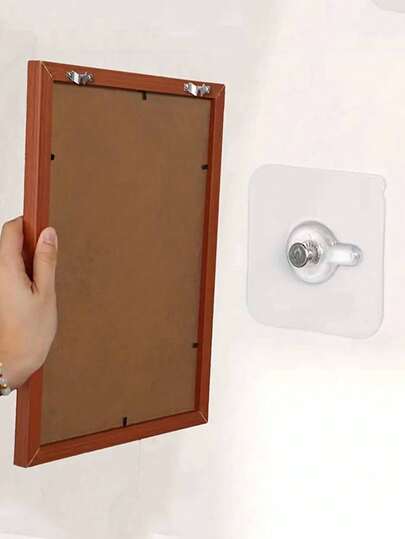 1件/2件/10件免钻多用途壁挂挂钩套装，相框架，浴室厨房配件架，毛巾钩，钥匙扣，款式随机