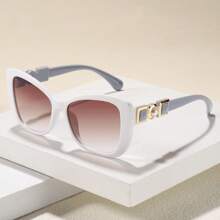 1 副时尚珍珠亚克力猫眼眼镜，多功能个性化时尚眼镜，适合户外旅行街头摄影，简约设计猫眼形墨镜 - 彩色 - 查看 3