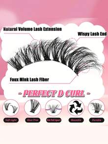 600pcs Eyelash Extension Mixed Set,10-18mm Mixed Length D Curl, Waterproof Mink Lashes, Densely Curled Lashes For DIY Eyelash Extension, Suitable For Daily Makeup Or Outings - 黑色 - 查看 4
