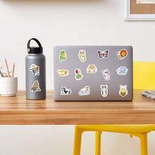 200pcs Cute Cartoon Animal & Object Stickers, Reusable Vinyl Decals For Phone Cases, Laptops, Water Bottles, Notebooks - Vibrant Colors, Matte Finish, Fun Designs (Whale, Panda, Cat, Dog, Food, Space, Fruit), Adorable Stickers, Water Bottle Stickers, Arts & Crafts - Multicolor - View 5