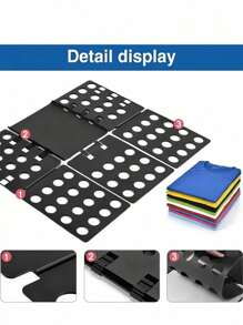1pc Shirt Folding Board, Shirt Storage Rack, T-Shirt Folding Board, Easy & Quick Clothing Folding Tool For Adults & Kids, Minimalist Design For Spring & Summer Tops - Multicolor - View 5